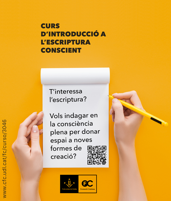 Cartell curs d'escriptura conscient Universitat de Lleida