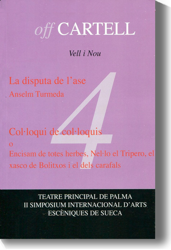 Portada de la adaptación teatral de La disputa de l'ase, de Anselm Turmeda